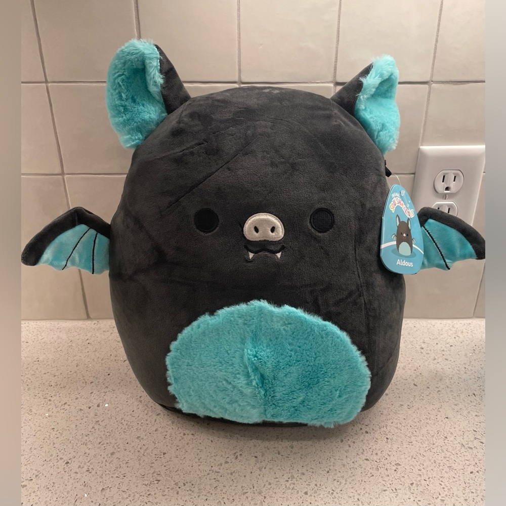 12” Squishmallows Aldous 🦇 the Fruit Bat Teal & Black🦇 - NWT READY TO SHIP